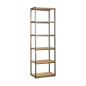 Nkuku Marjori Narrow Mango Wood & Iron Standing Shelves